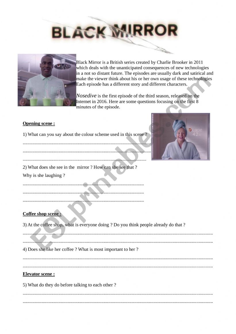 Black Mirror Nosedive  worksheet