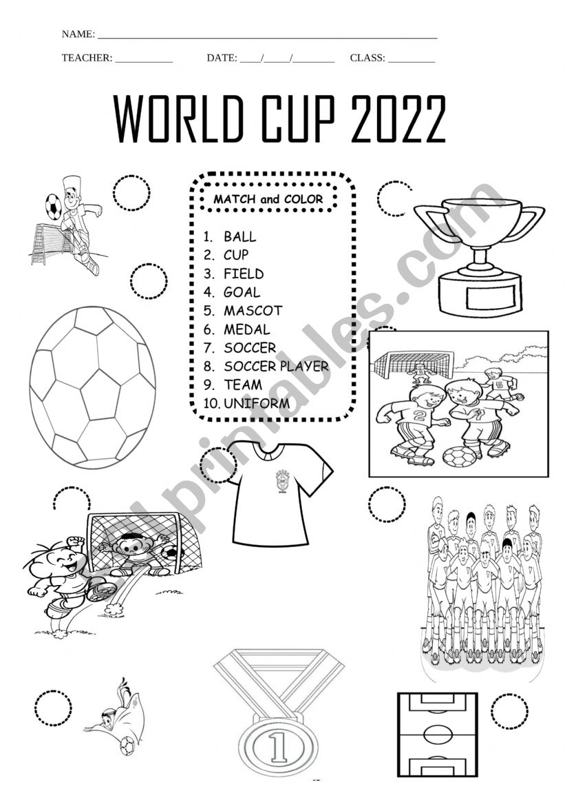 World Cup 2022 worksheet