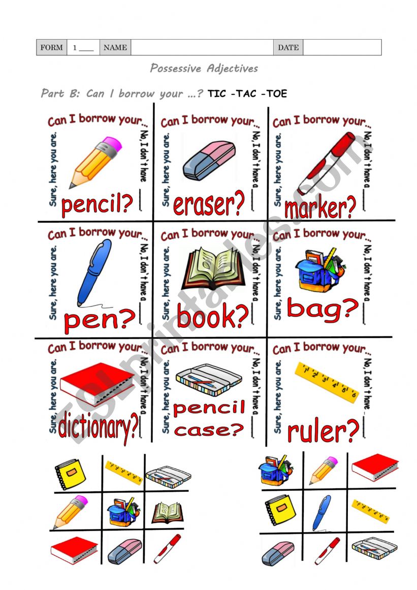 Possessive Adjectives worksheet