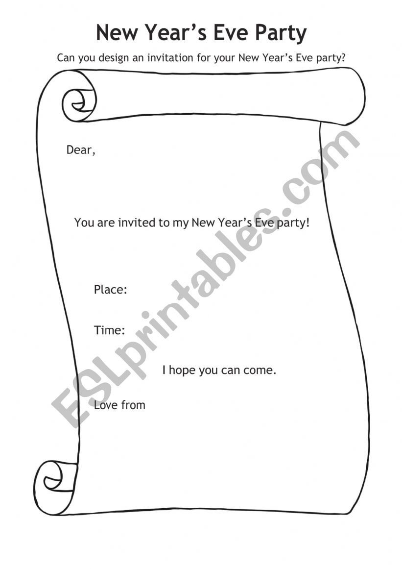 new year worksheet