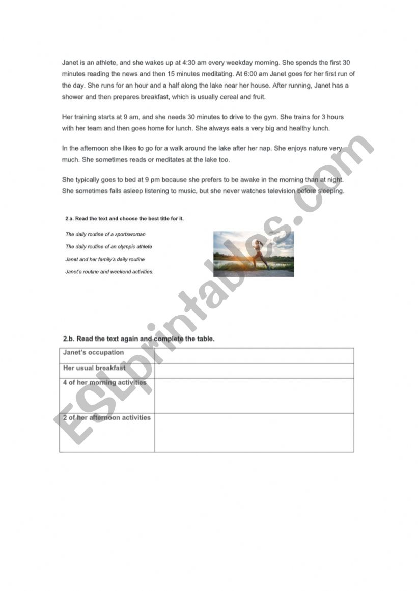 Reading comprehension routine worksheet