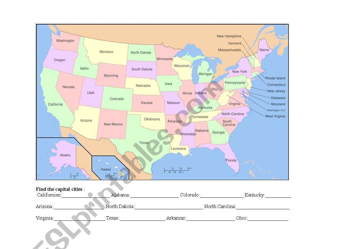 Find capital cities in the USA Find capital cities in the USA