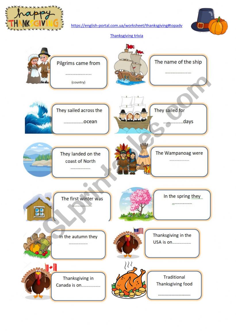 Thanksgiving list worksheet