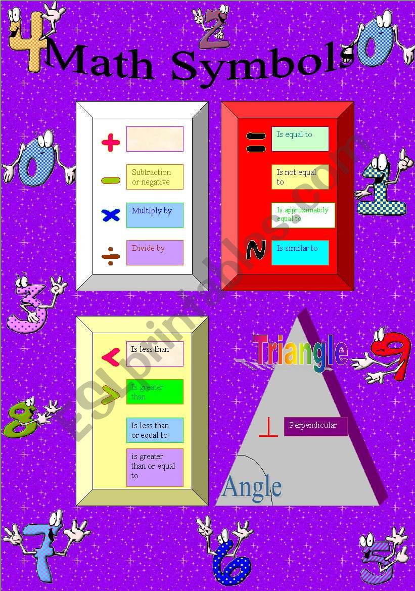 Math Symbols  worksheet