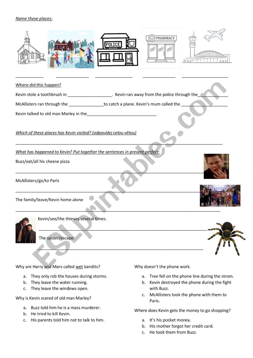 Home Alone worksheet worksheet