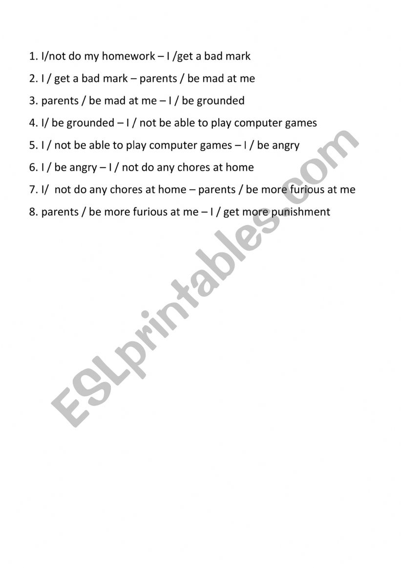 First conditional chain worksheet