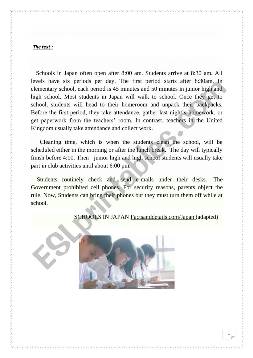 End of term test n1 for 8th forms