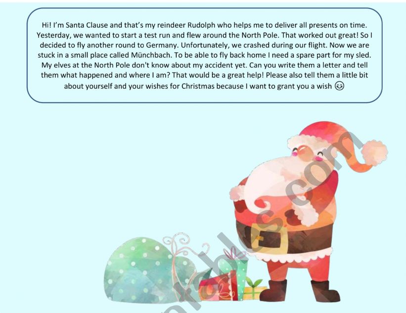 A letter to Santa worksheet