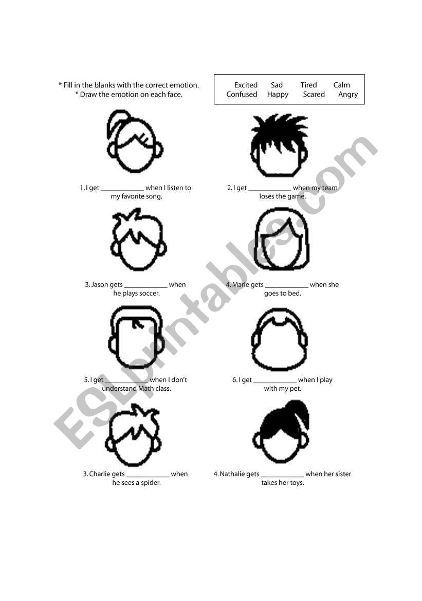 emotions worksheet