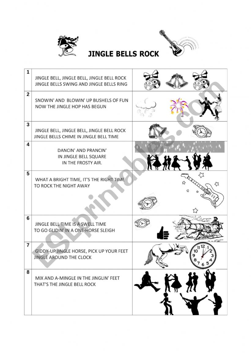 Jingle bells rock worksheet