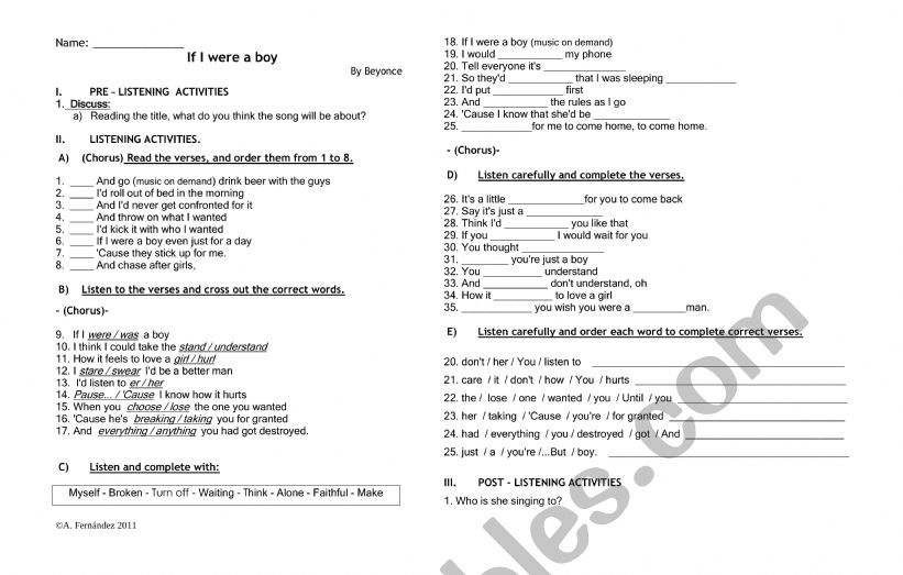 If I were a boy (song by Beyonce)