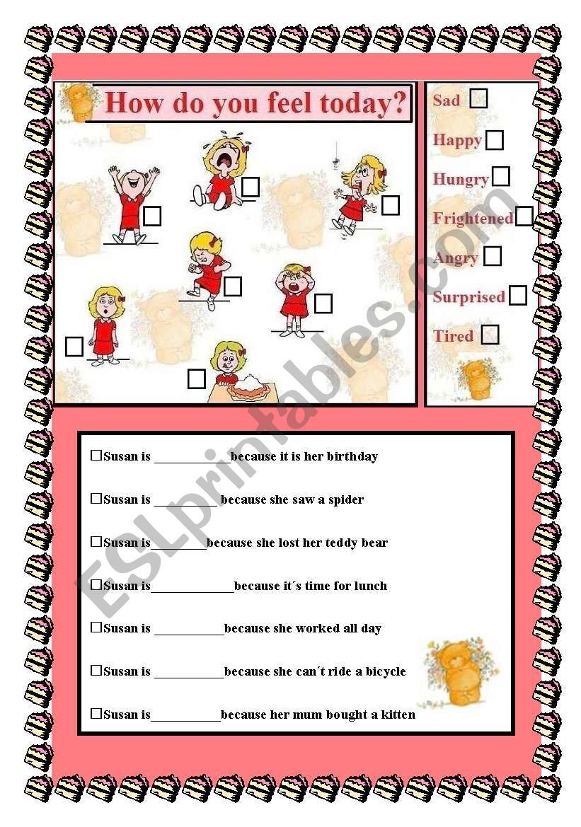 How do you feel today? worksheet