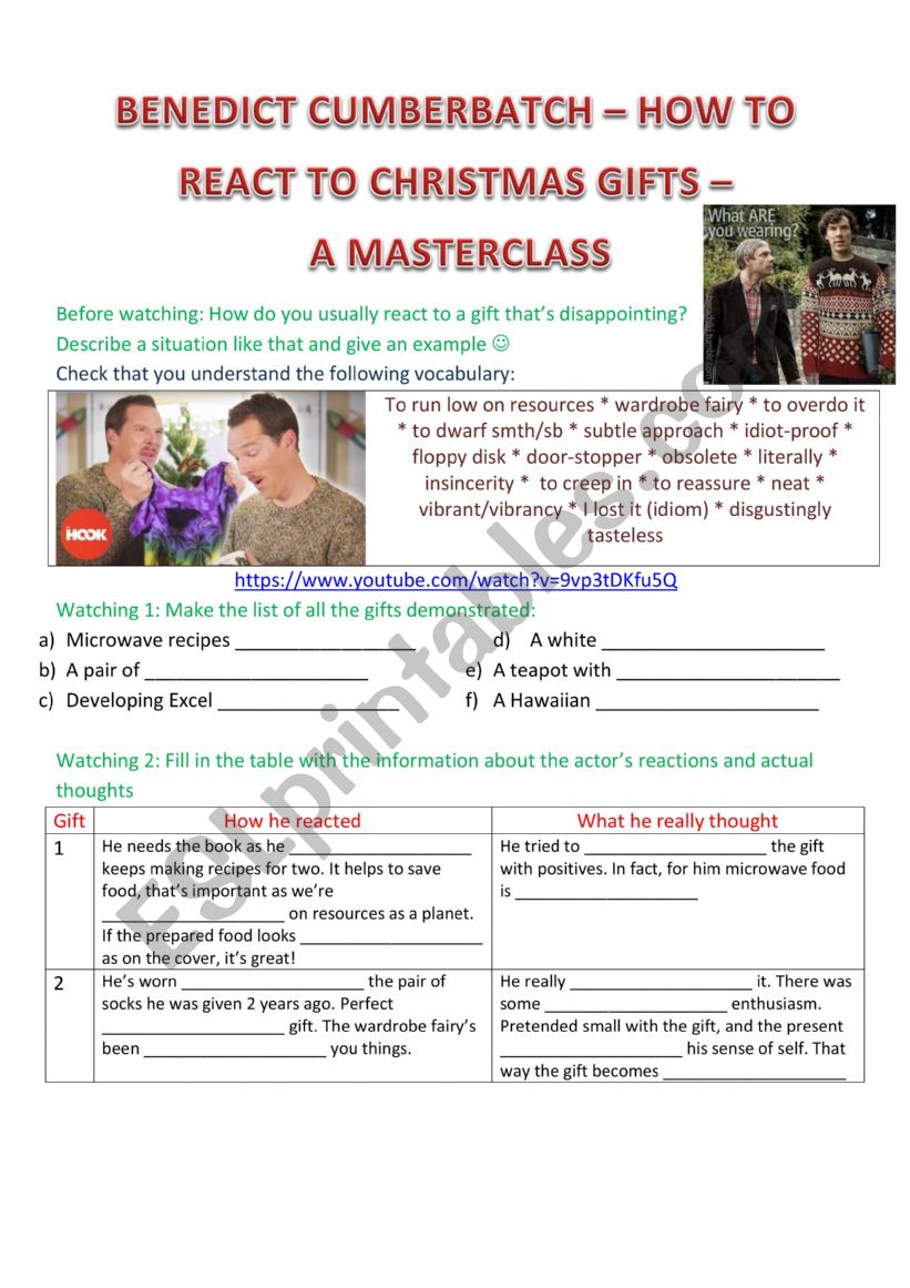 BENEDICT CUMBERBATCH CHRISTMAS MASTERCLASS