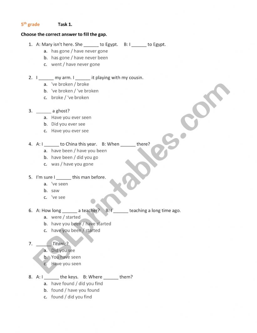 Past simple or present perfect