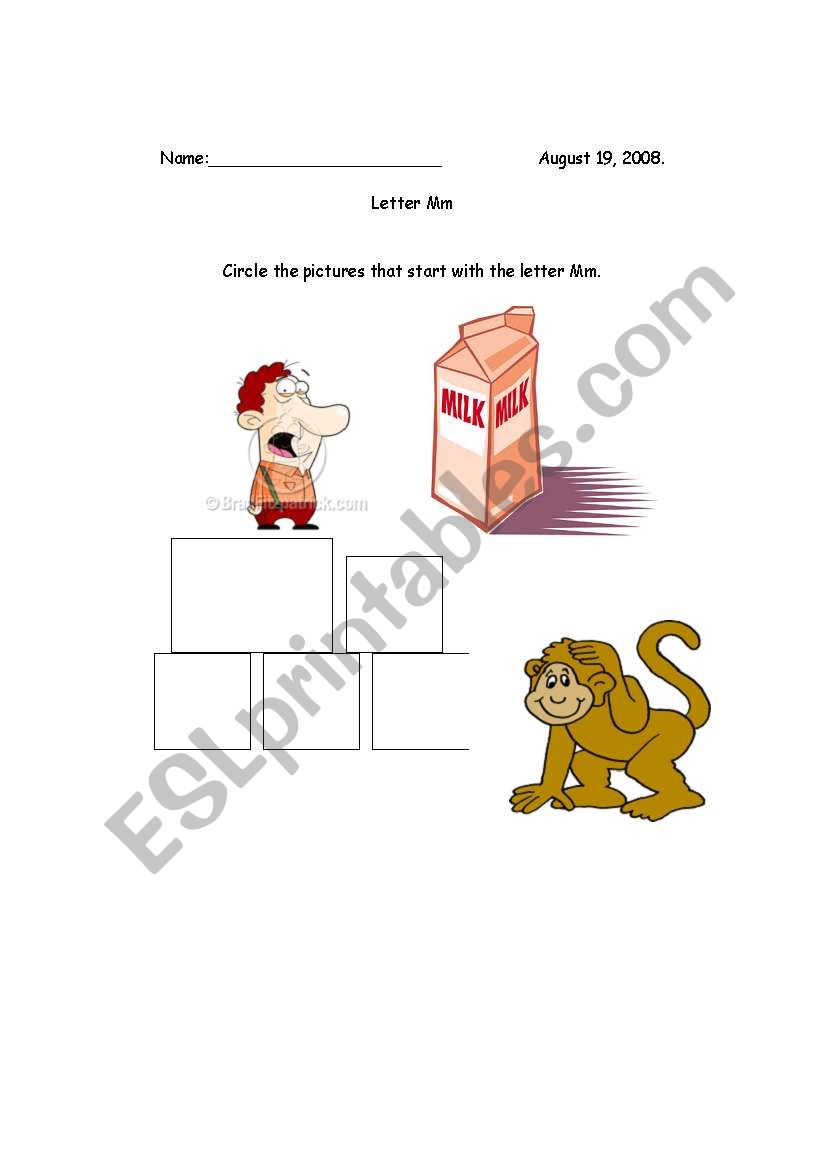 Letter Mm Practice worksheet