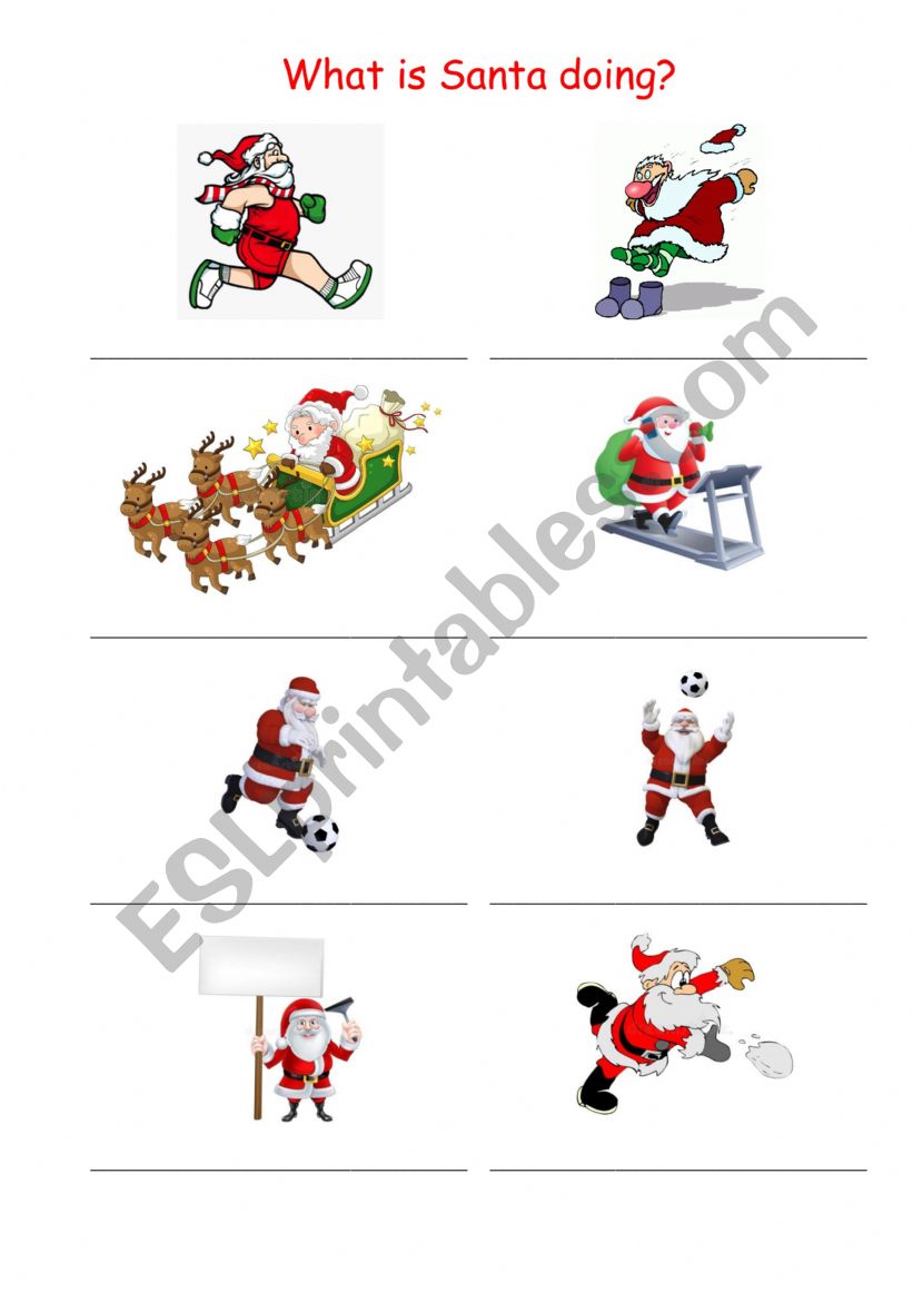 What is Santa doing? worksheet