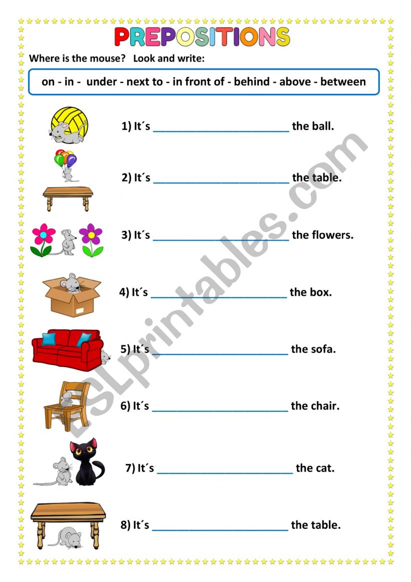 PREPOSITIONS worksheet