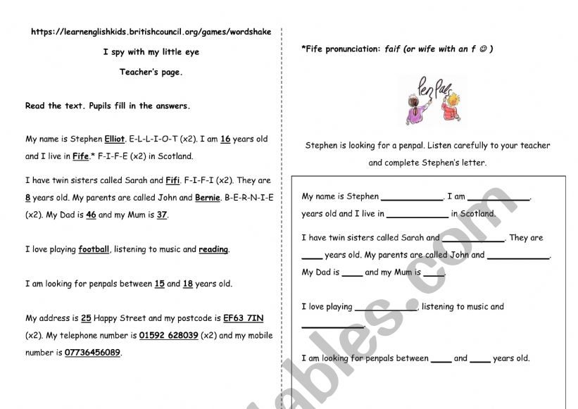 listening exercices worksheet