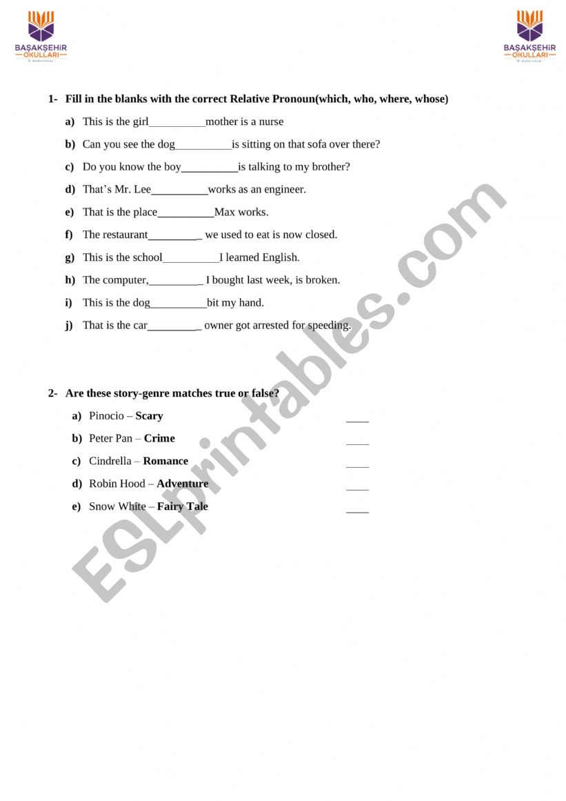 revision worksheet