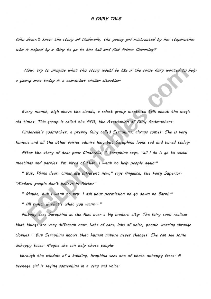 fairy tale worksheet