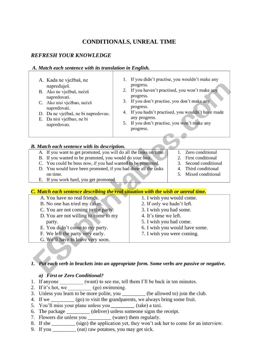 conditional with key worksheet