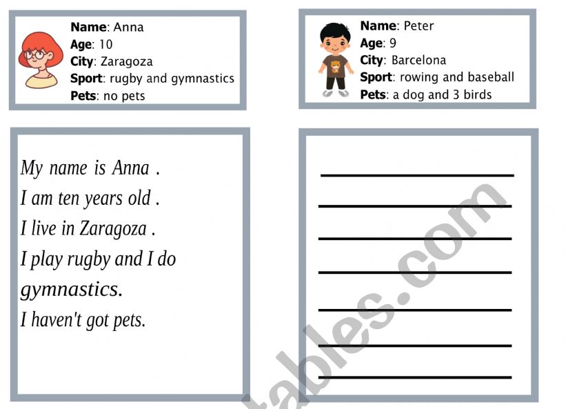 Profile writing worksheet