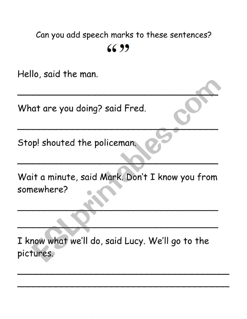 speech make worksheet