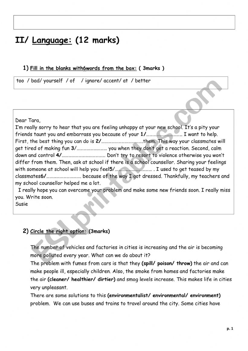 mid term test N2 worksheet