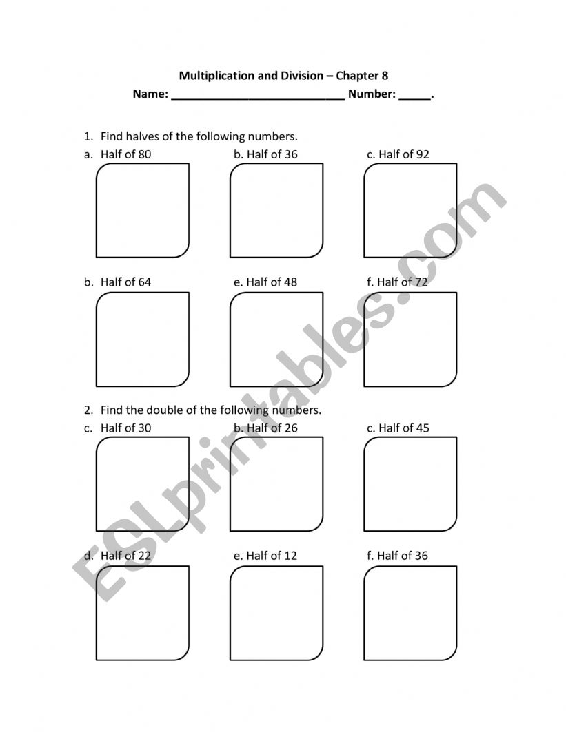 Math test worksheet