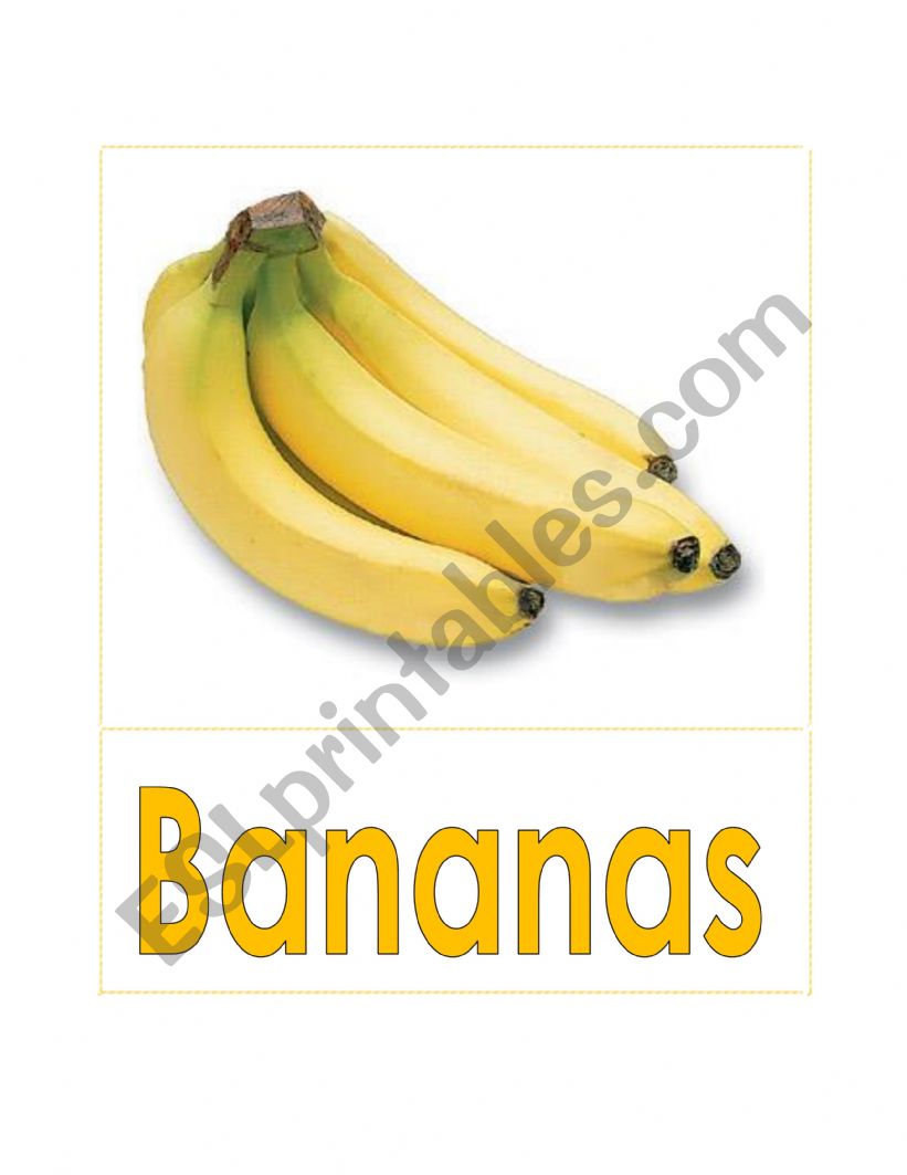 Fruit Flash Cards worksheet