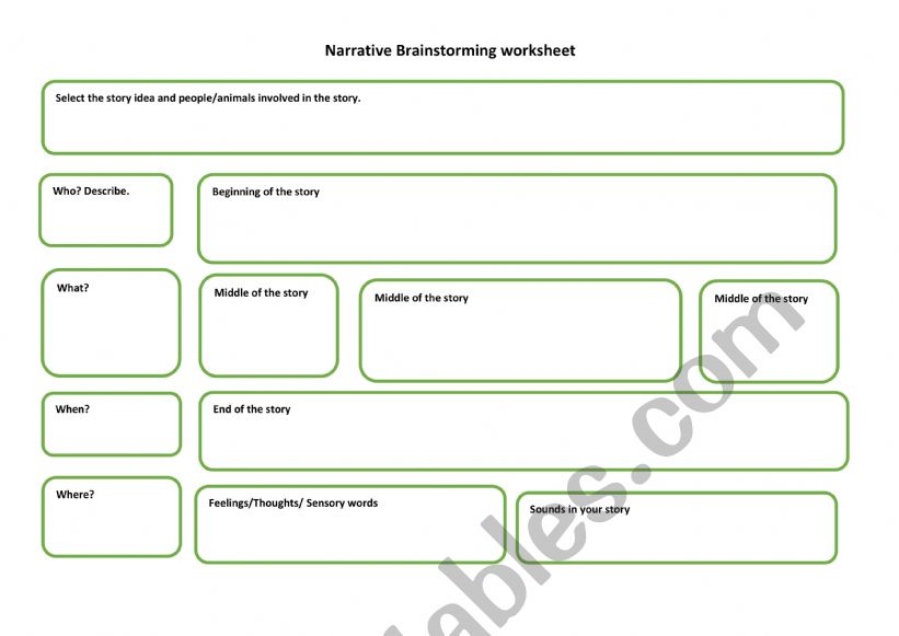 Narrative Writing worksheet