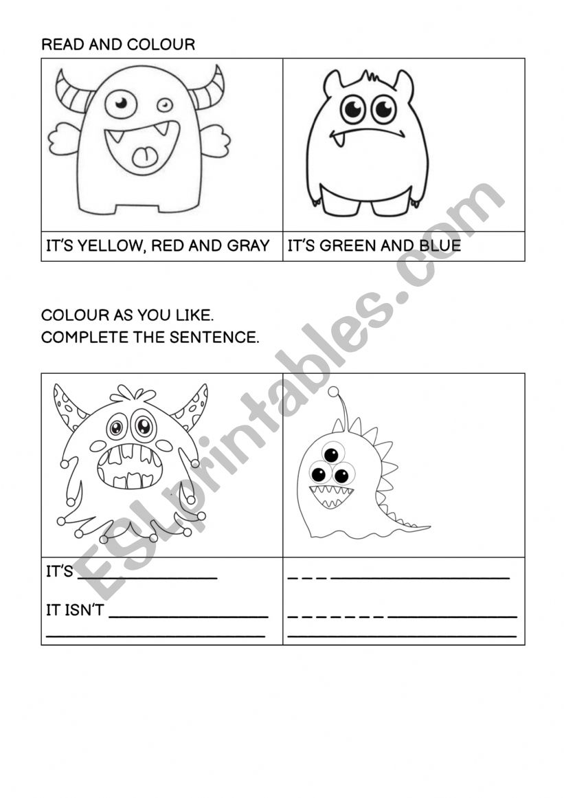 Itï¿½s - it isnï¿½t worksheet