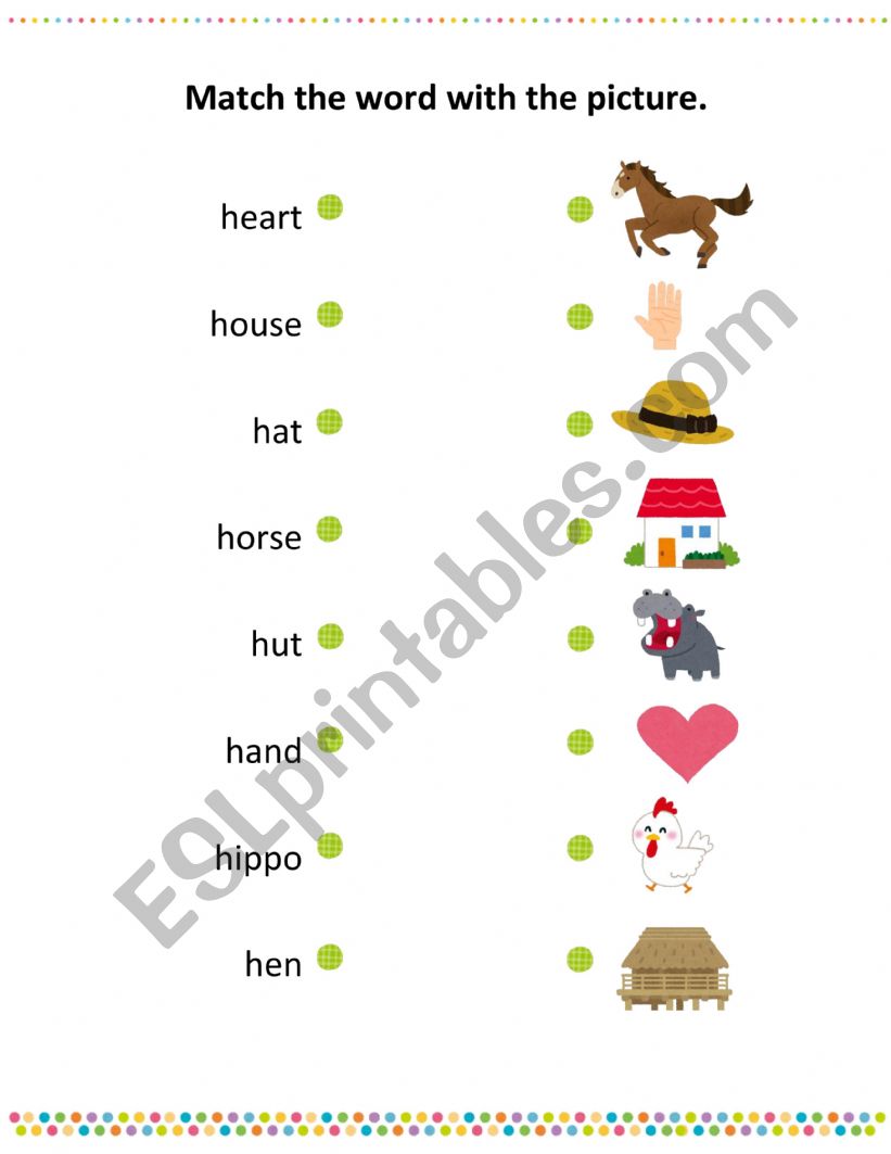 Letter H  worksheet