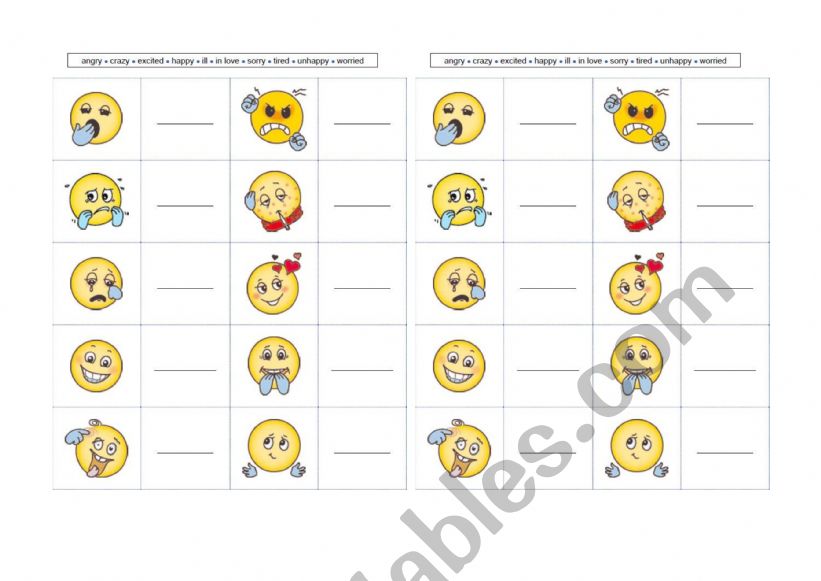 Feelings worksheet