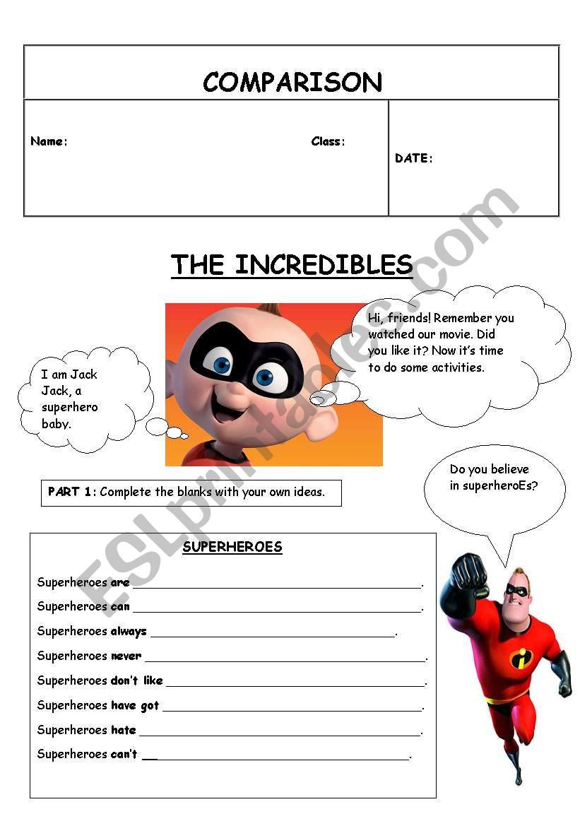 comparison worksheet