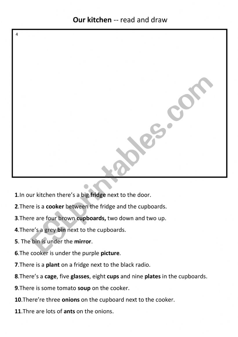 Our Kitchen worksheet