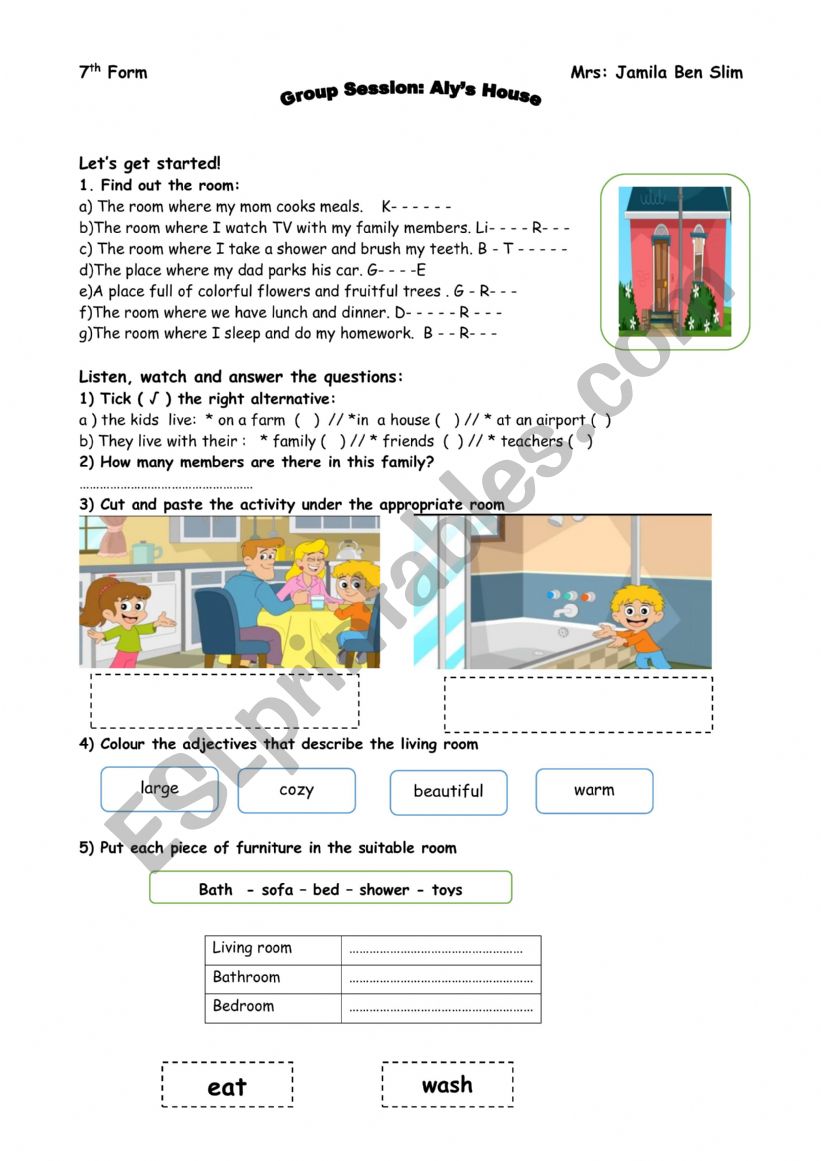 aly�s house (reuploaded) worksheet