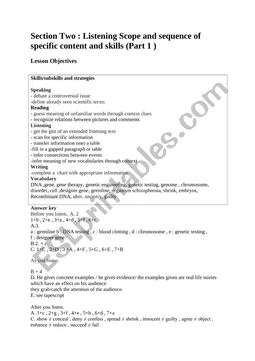 Module 4 section 2  listening  part 1 and part 2  3ed Form 