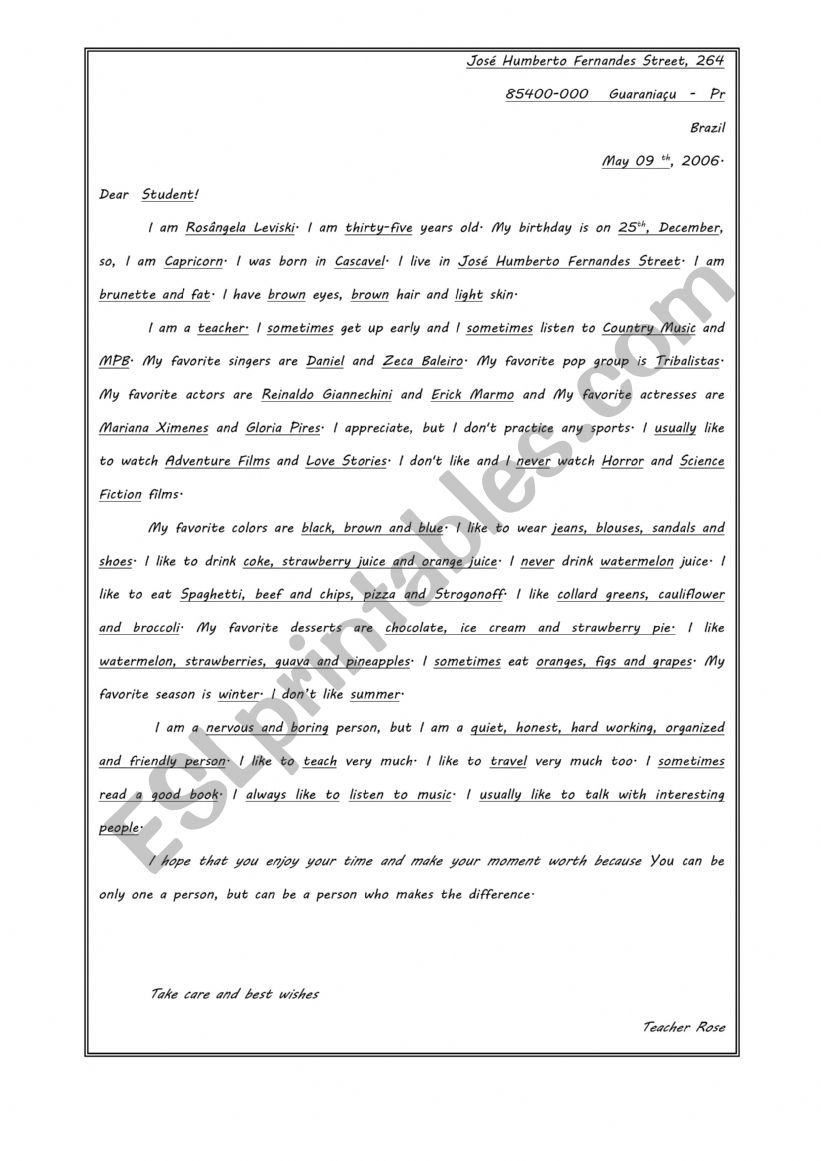 likes and dislikes worksheet