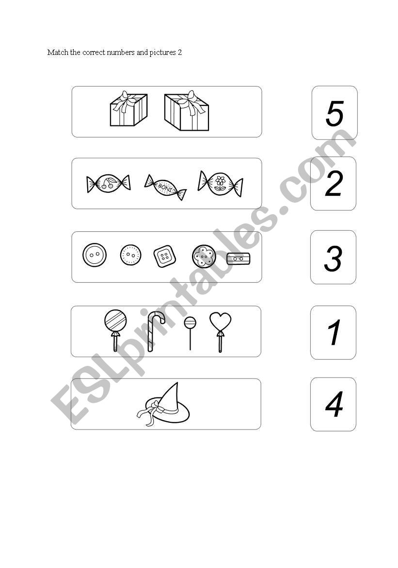 Match the correct numbers and pictures 2