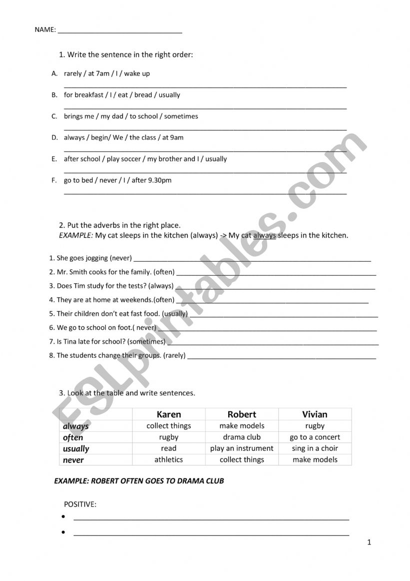 Adverbs of frequency and Past simple irregular