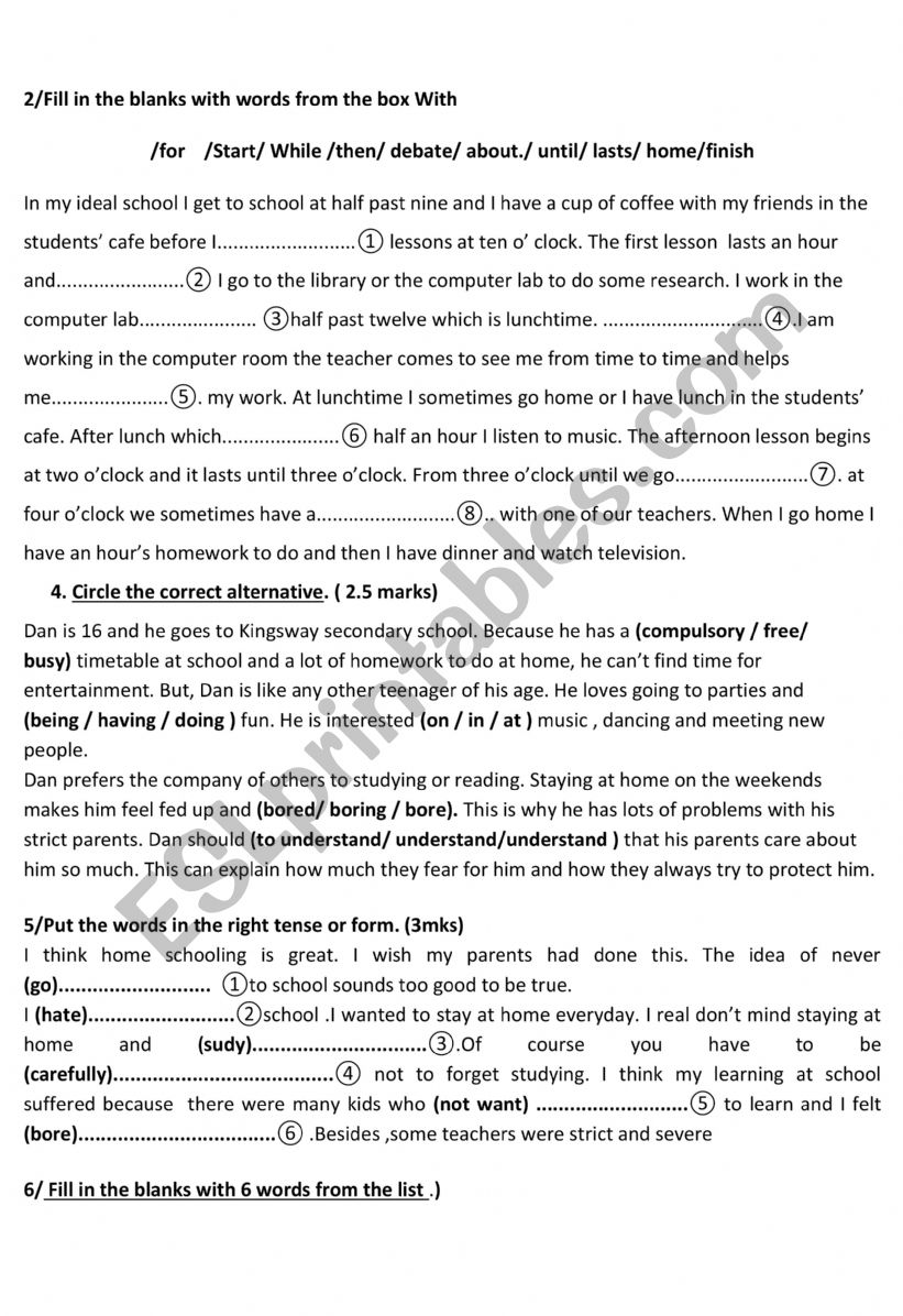 Review  worksheet