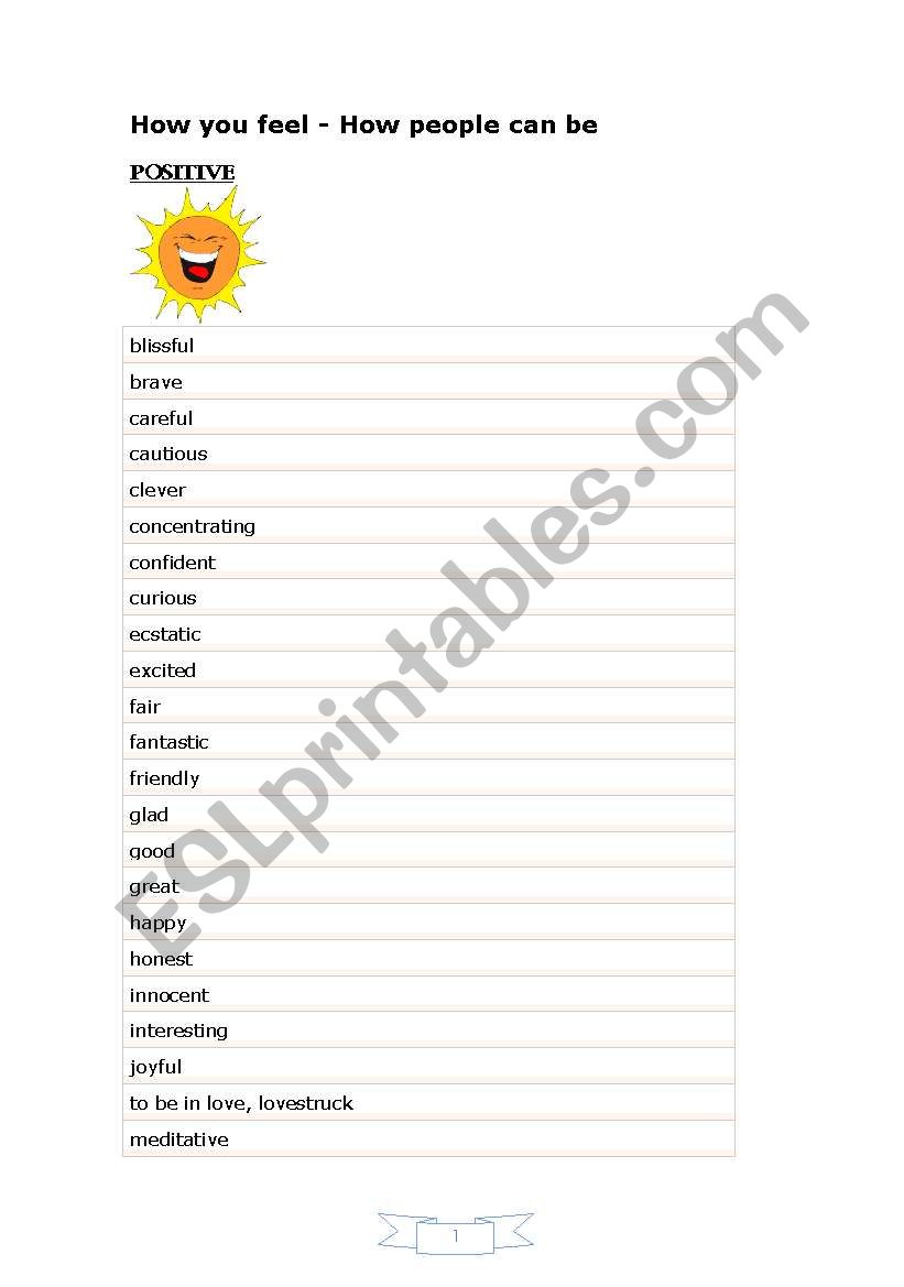 how do you feel? worksheet