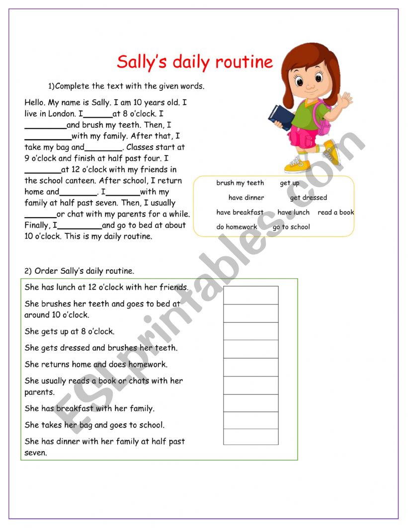 DAILY ROUTINES worksheet