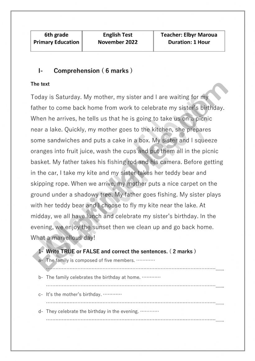 evaluation worksheet