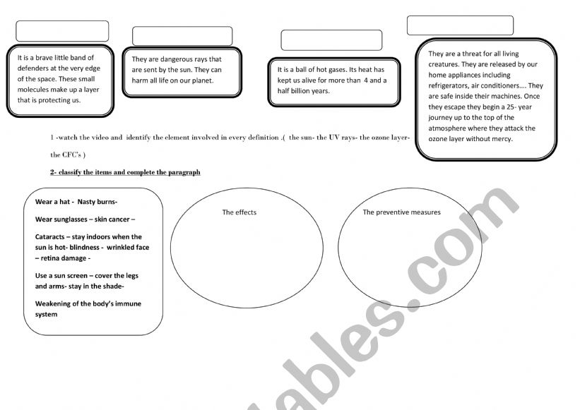 ozzy ozone  worksheet