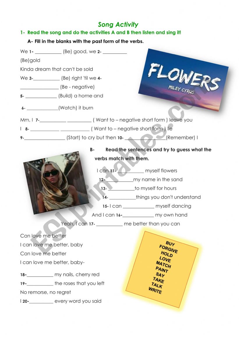 Song Activity  worksheet