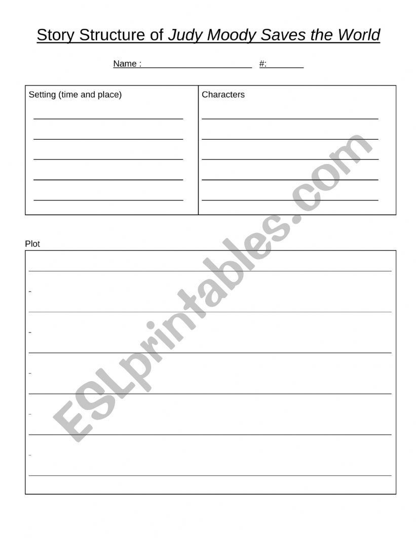 Story Structure Worksheet worksheet