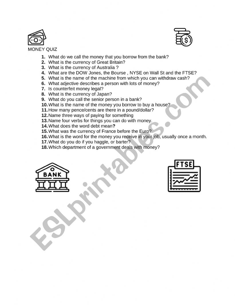 Money Quiz worksheet