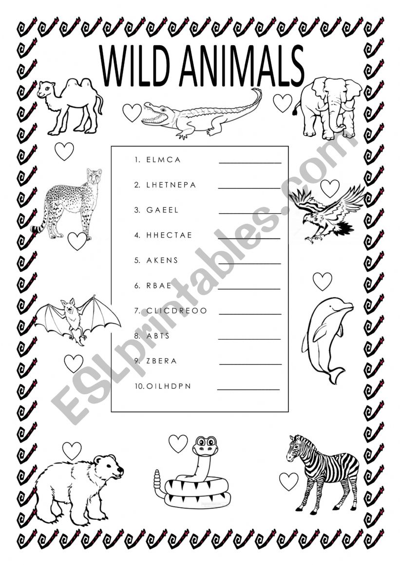 Wild Animals worksheet